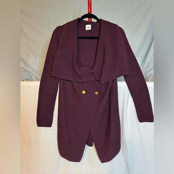 CAbi Sweaters - CAbi Burgundy Ribbed Cardigan